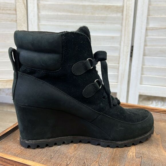 Ugg Valory Leather & Suede Wedge Ankle Boot Bootie 8.5 - Picture 9 of 14